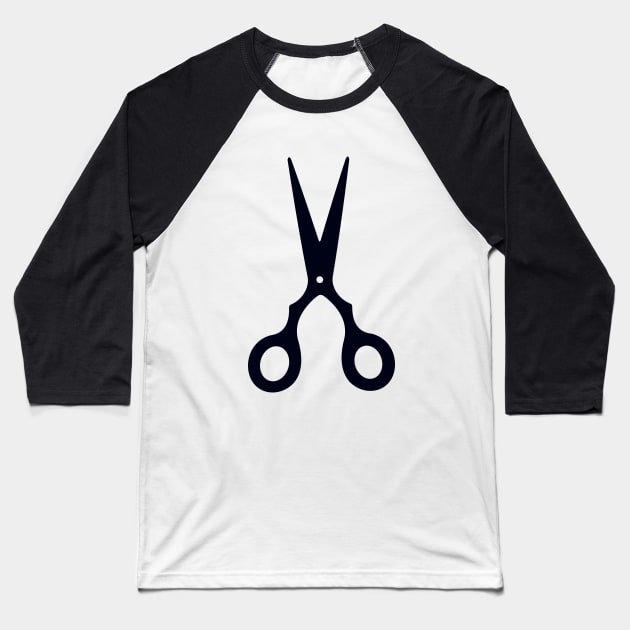 Black Scissors Baseball T-Shirt by XOOXOO